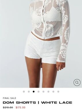 With Jean Ivory Crochet Shorts